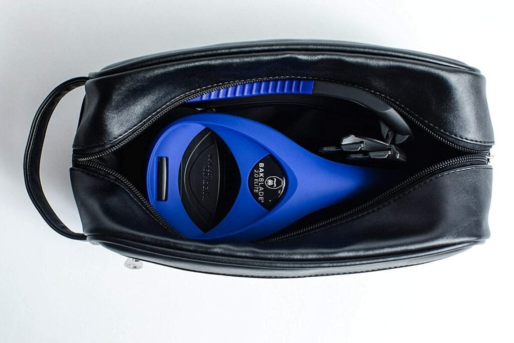 travel bag with bakblade shaver inside