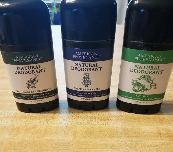 three sticks of american provenance deodorant 