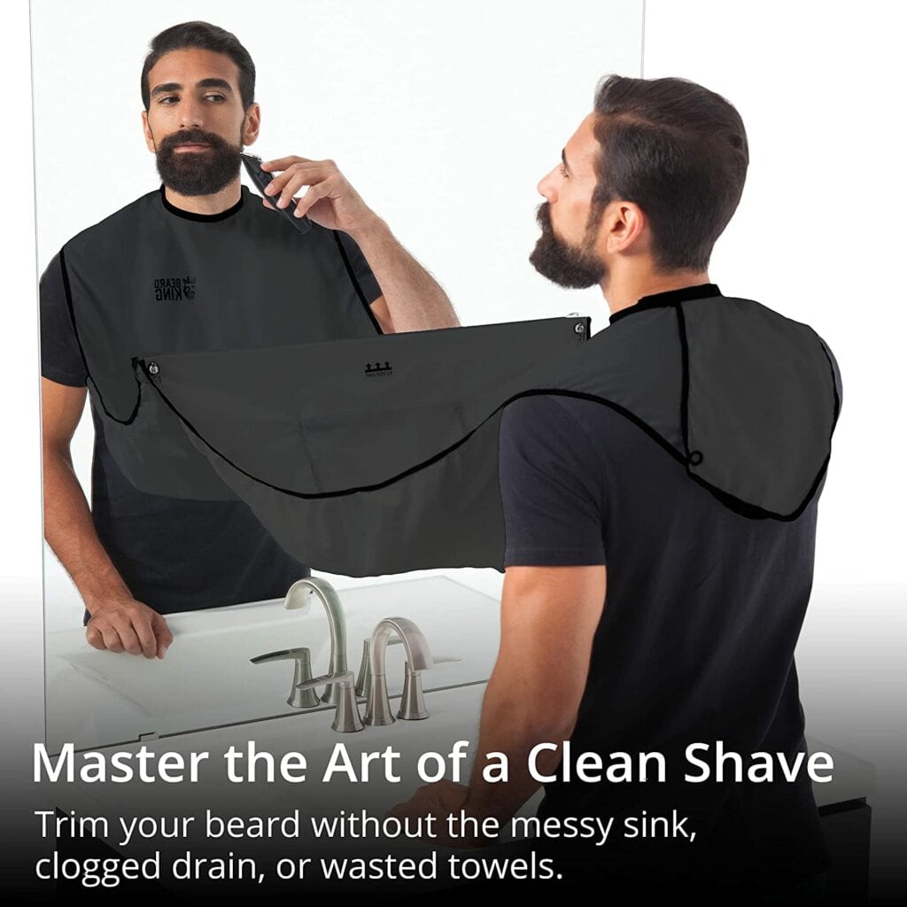 man using beard king bib