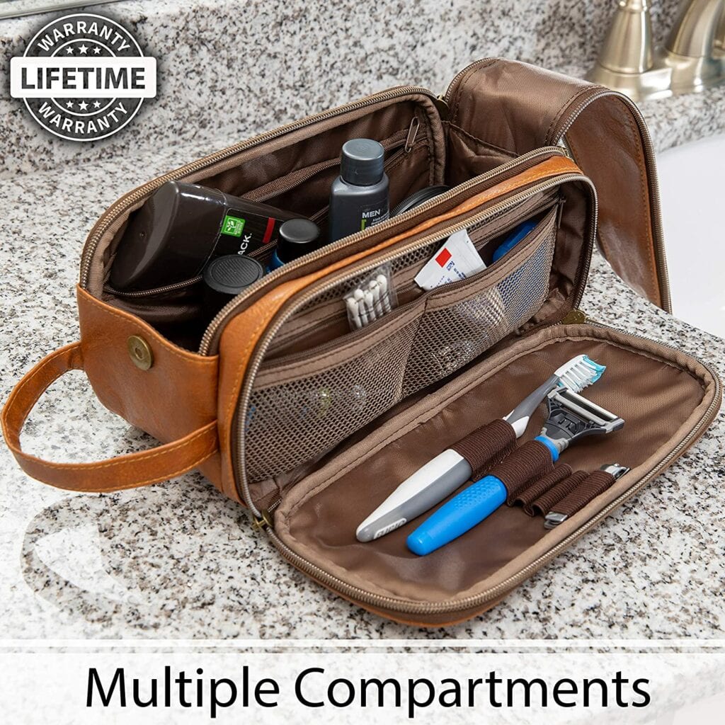 dopp kit with hygiene items