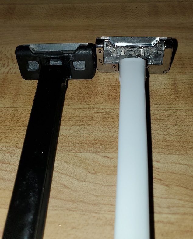 different back of oneblade razor