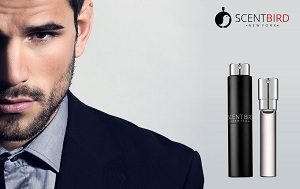 mans face and scentbird