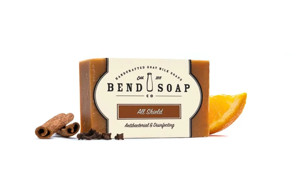 bar of soap with orange slice and cinnamon
