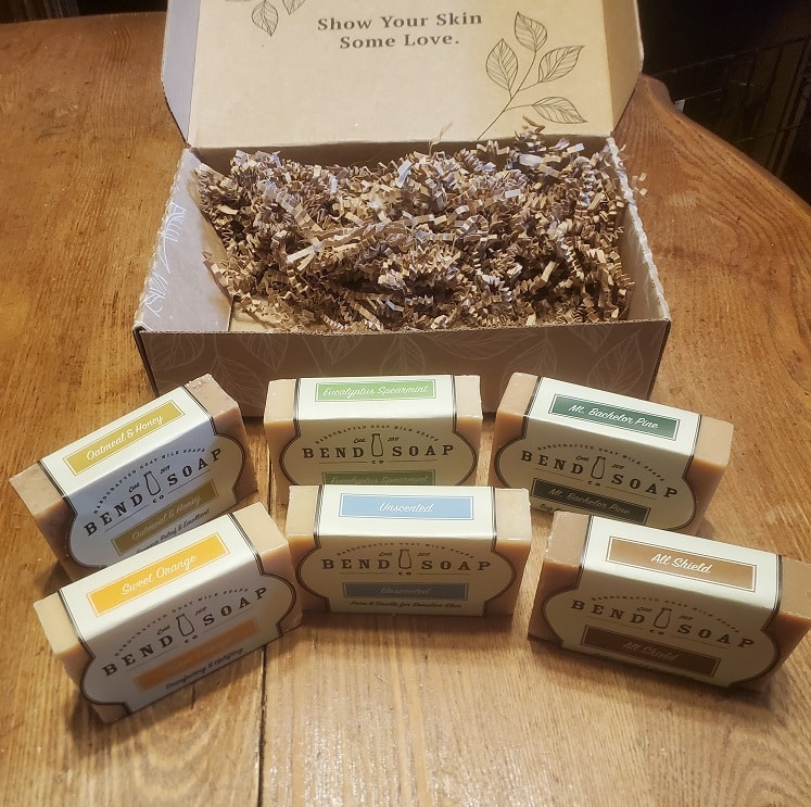 box and six bars of soap