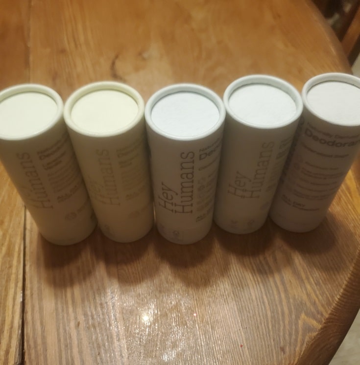 5 sticks of deodorant on table