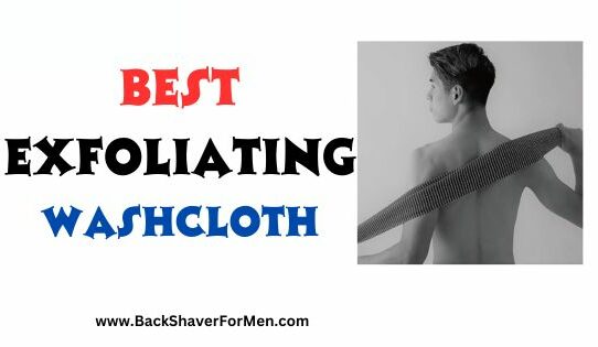 man using exfoliating washcloth