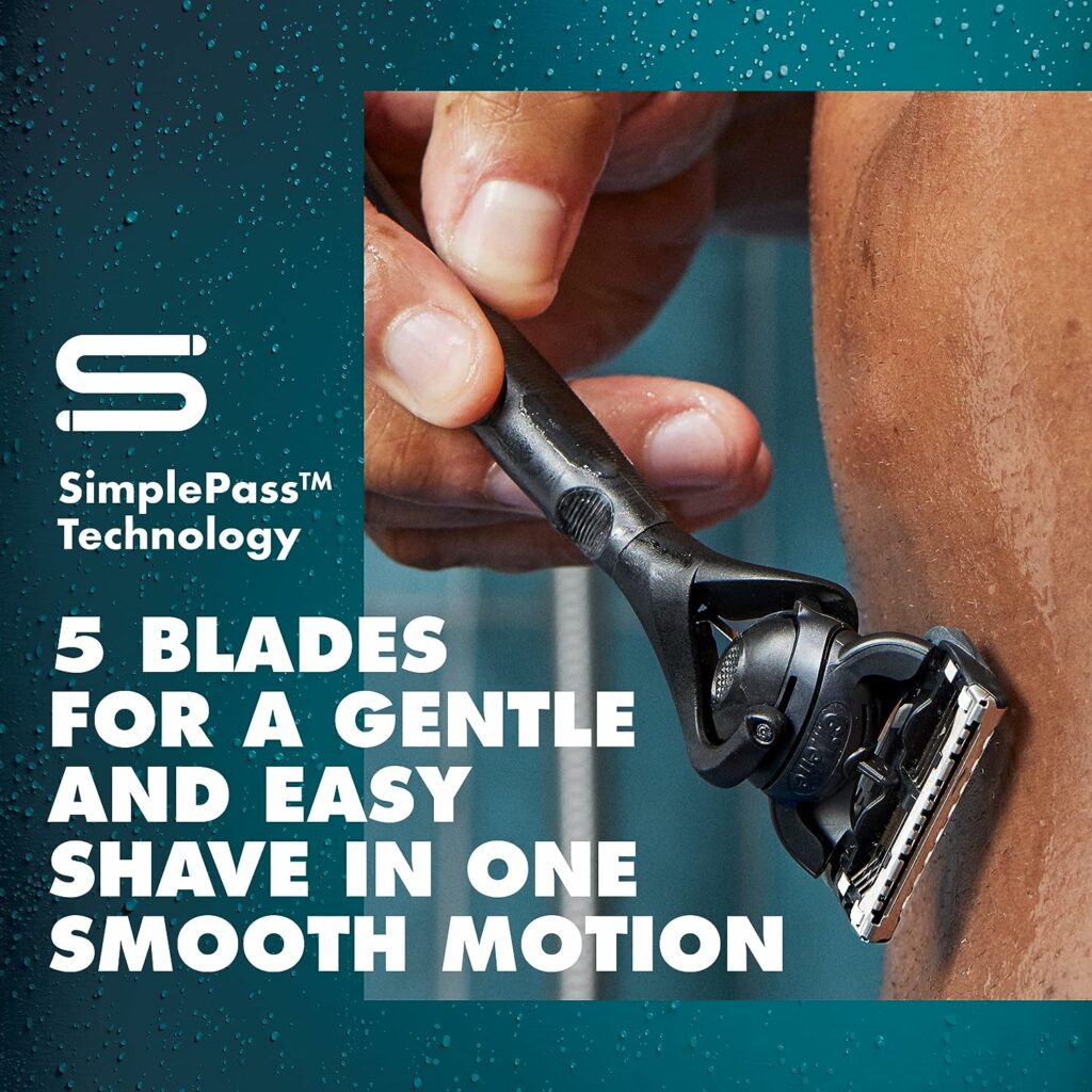 man shaving body with razor